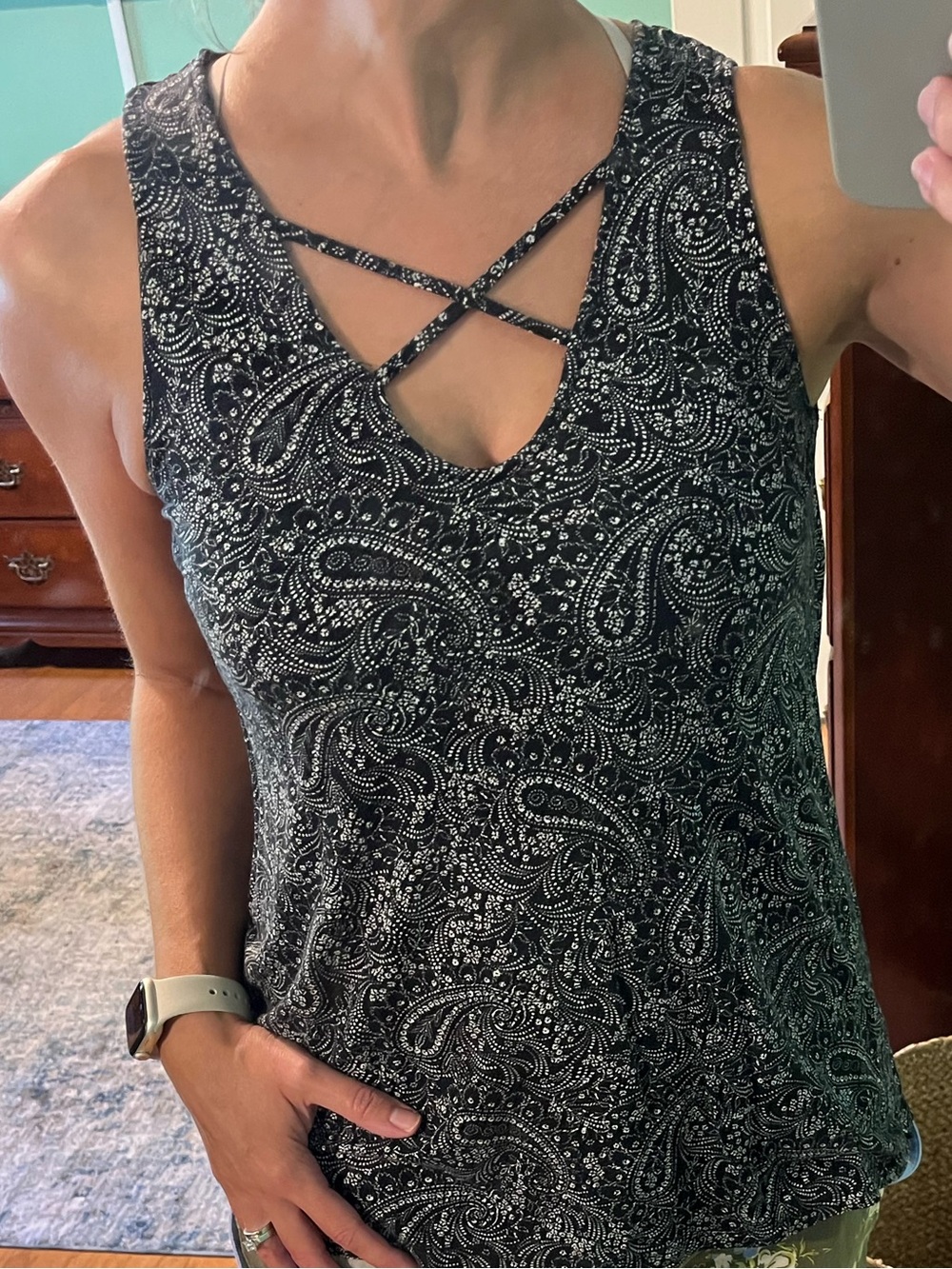 Old Navy Paisley Cross-Strap Tank - Size XS